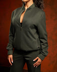Green Pinstripe Trackie Suit
