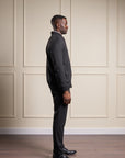 Black Pinstripe Trackie Suit