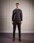 Brown Pinstripe Trackie Suit